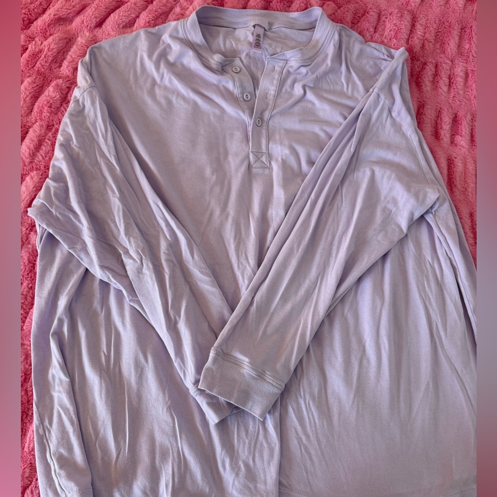 SKIMS Light Purple Long Sleeve Henley